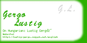 gergo lustig business card